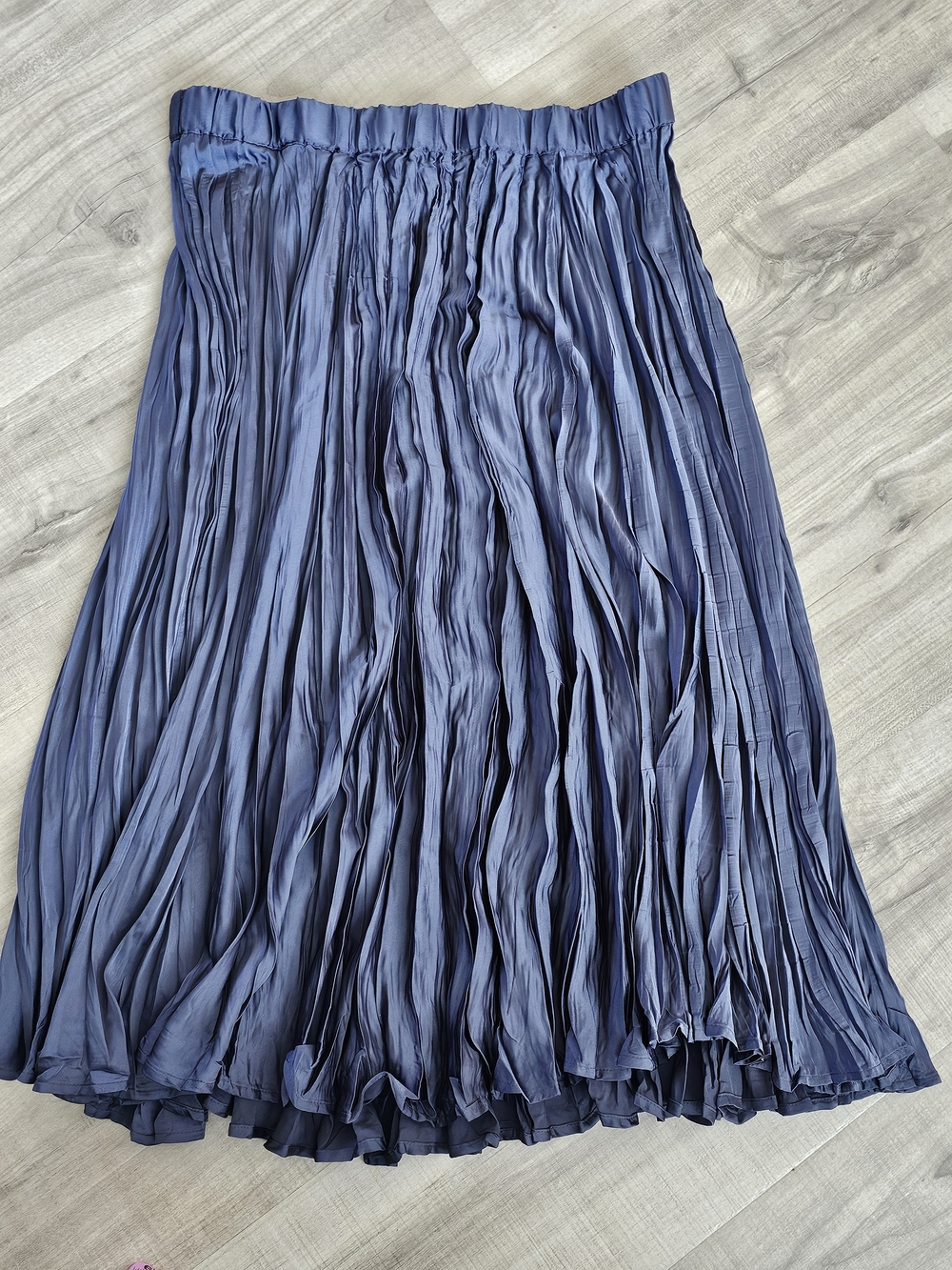 J. Jill Slate Oxfordgrey Pleated Midi Skirt